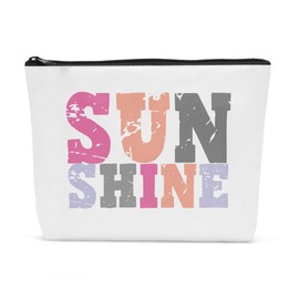 Sldpngo Summer Neon Trendy Makeup Bag Gifts Design Summer Pool Sunshine Distressed Beach Travel Toiletry Cosmetic Make Up Bag for Women