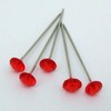 Diamante Decorative Pins - Perfect for Buttonholes for Weddings, Sewing, Hijab Pins, Floristry Supplies, and Hat Pins for Women (Red, 5mm (4cm x5mm Head))