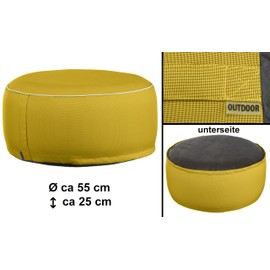Brandsseller Outdoor Pouf Stool Bean Bag for Indoor and Outdoor Use Inflatable - 55 x 25 cm (Yellow)