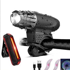 Bike Light Set USB Charging 360 Degree Rotation 4 Mode Headlight 5 Mode Tail Lamp Spoke Light Mountain Bike Lamp Set