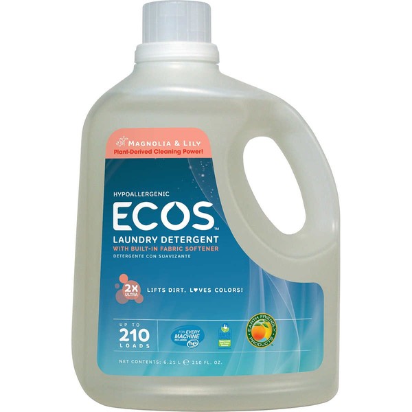 Earth Friendly Products Ecos Liquid Laundry Detergent, Magnolia and Lilies, 210 Ounce