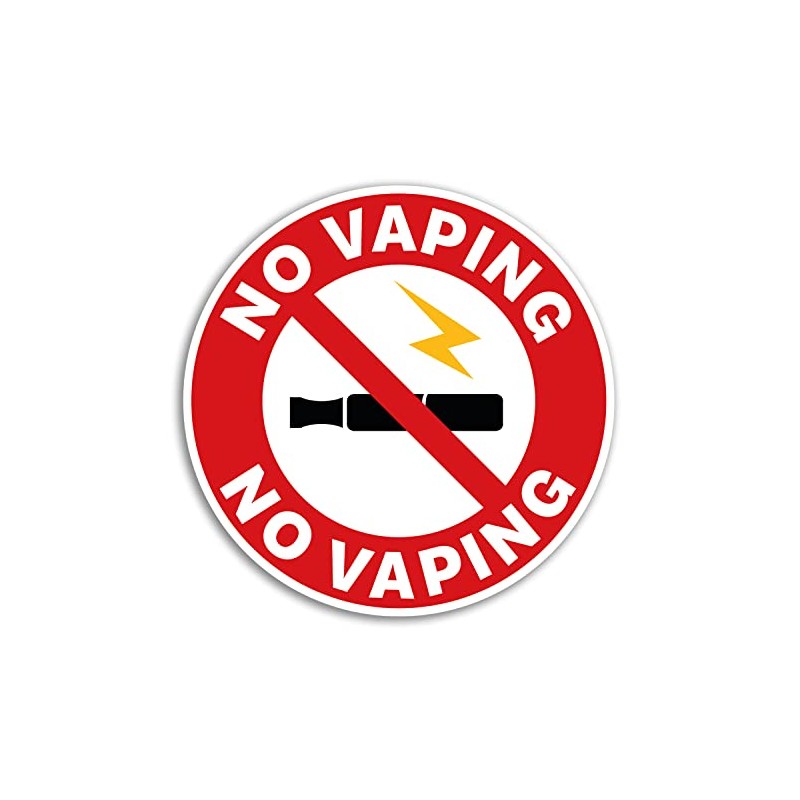 2 x 10cm No Vaping Sign Vinyl Stickers - Warning