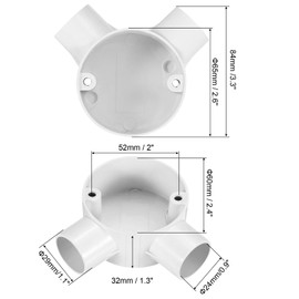 MECCANIXITY PVC Conduit Box Junction Box 90° 2 Way 25mm with Cover, M4 Screws for Home Hose Electrical Conduit Electronic Projects
