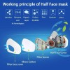 RBLCXG Respirator Half Face Gas Mask with Safety Glasses Filters