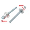 sourcing map Aluminium / Steel Open End Blind Rivets 6