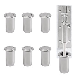 UFURMATE Door Latch Dust Protector, 6PCS Stainless Steel Silver Barrel Bolt Lock Hardware Dust-Proof Security Sliding Lock Inserts Replacement for Interior and Outdoor Latch (15mm/0.59in)