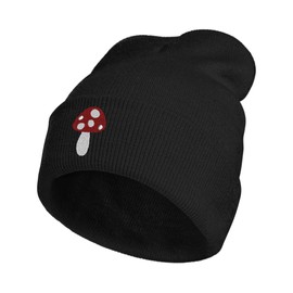 MiAnMiAn Mushroom Embroidery Beanie Knit Hats for Men & Women, Embroidery Winter Hats Skull Cap
