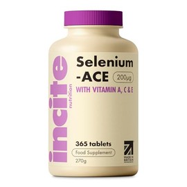 Incite Nutrition Incite Nutrition Selenium Tablets 200mcg. 12 Month Supply of Essential Mineral Supplements. Selenium Nail Supplements with Vitamins A, C and E, to Combat Oxidative Stress