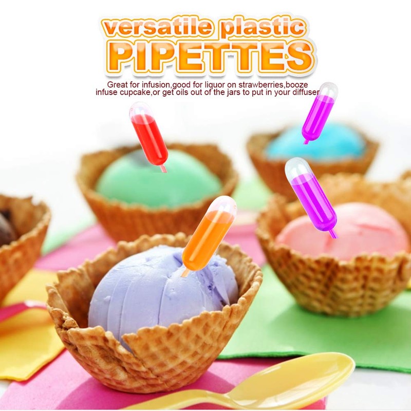 Teenitor Plastic Pipettes Squeeze Dropper Disposable 4ml 100pcs Mini Flavor