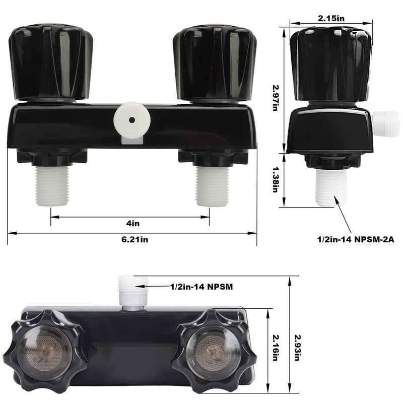 RV Shower Faucet with Handheld Shower Head and Hose Diverter