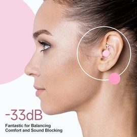 VANLON Ear Plugs for Noise Reduction, Reusable Sleeping Ear Plugs, 2Pairs Super Soft Fit Silicone Earplugs for Concerts, Sleep Snoring, Work, 33dB Noise Reduction Ear Plugs for Sound Blocking (Pink)