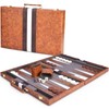 AMEROUS Backgammon Set, 18 Inches Classic Board Game withLeather Case,