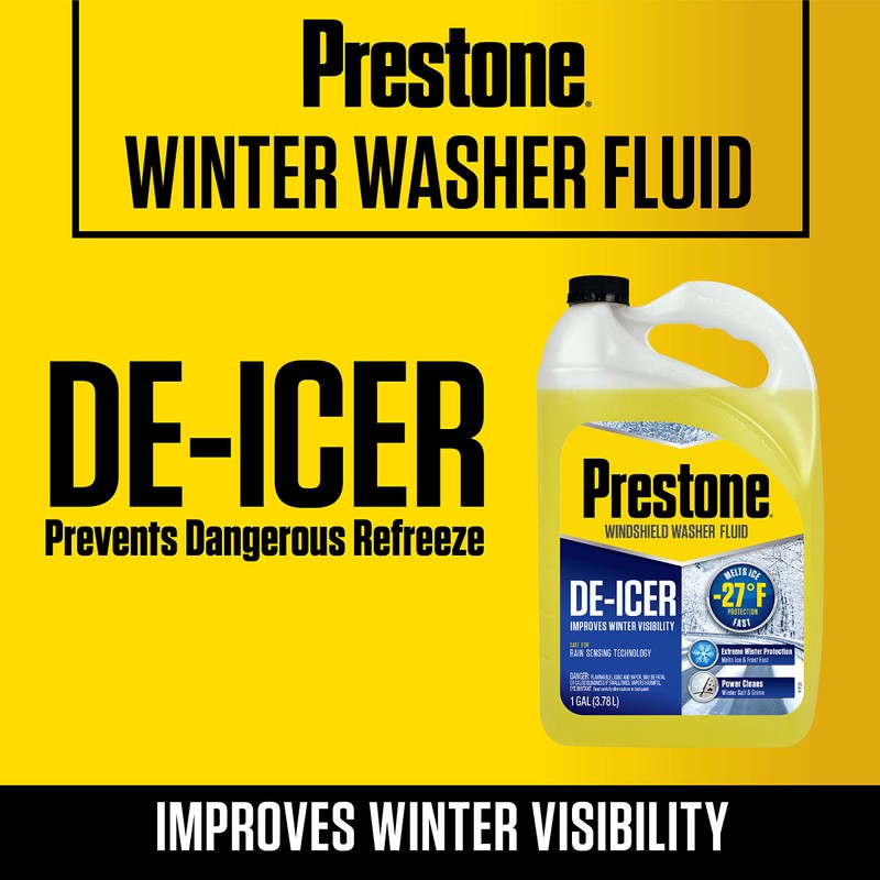Prestone AS250-6PK De-Icer Windshield Washer Fluid - 1 Gallon, (Pack