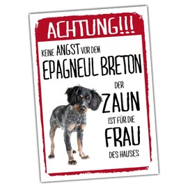 Epagneul Breton Dog Sign Warning Fence Woman Saying Door Sign Dog Sign Warning Sign Gift Idea Funny Saying Dog Motif Aluminium Weatherproof Dog Sign