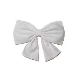 Cotton Cheer Hair Bows (Medium Size) (Barrette, White)