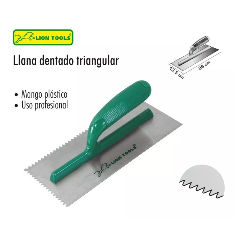 Lion Tools Llana Mango Plastico Canto Dentado Cuadrado
