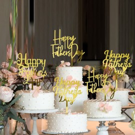 Sodasos 6 decoraciones acrílicas para tartas del día del padre, decoración para cupcakes con texto en inglés «Best Dad Ever» para fiestas de cumpleaños y pasteles