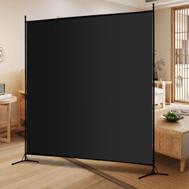 Carivia Single Large Panel Room Divider, 6 Ft Tall Privacy Screen Room Divider,Freestanding Room Partition Wall Divider,Lightweight Room Divider Screen for Home Office,69''W x 70''H, Black