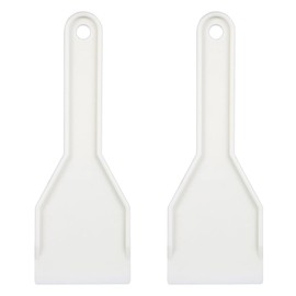 OQKAHIV Freezer Ice Scraper Set - 2 Plastic Ice Scrapers for Ice and Snow Removal - Home Cleaning Tool - White