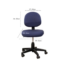 2 Pcs Desk Office Chair Seat Covers, Stretchable Removable Washable Rotating Backrest Coverings and Cushion Protectors Universal Computer Chair Slipcovers (Navy)
