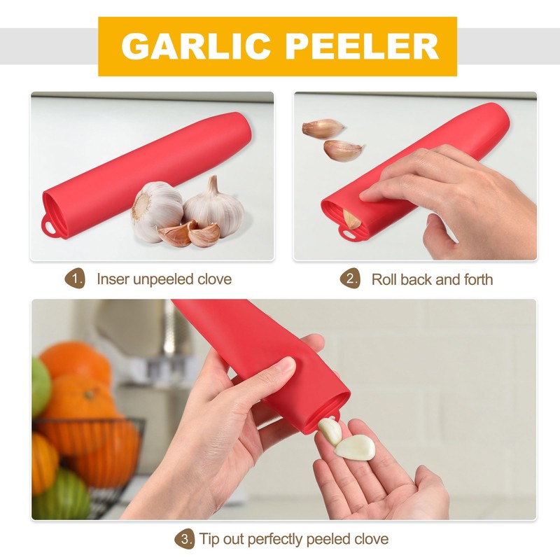 uxcell Silicone Garlic Peeler Tube, 2Pcs Garlic Roller Peeling Tube