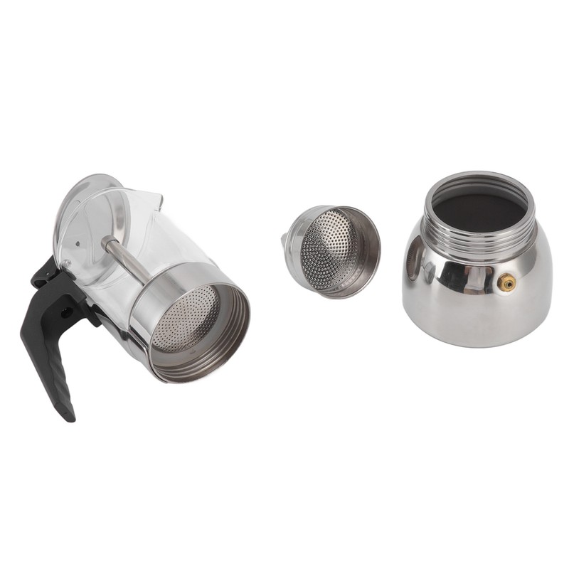 Glass Moka Pot Stainless Steel Heat Resistant Portable Classic Italian