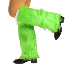 Bmirth Mardi Gras Leg Warmers Fur Long Leg Warmers St Patricks Day Green Leg Warmers Costume Party Accessories for Women and Girls (green leg warmers)