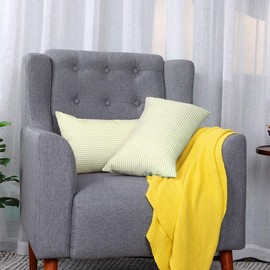sourcing map Woven Striped Throw Pillow Covers Set of 2, Decorative Square Farmhouse Cushion Covers for Sofa Bedroom Car Chair 12 x 20 Inch, Green & White