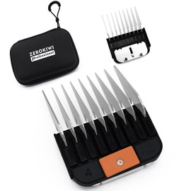 Professional A5 Style Animal Clipper Stainless Steel Color-Coded Snap-on Attachment Guard Guide Comb, 1/8"-1" Compatible with Wahl KM Series Oster A5 Andis Detachable Blade Pet Groomers (#4 - 1/2")