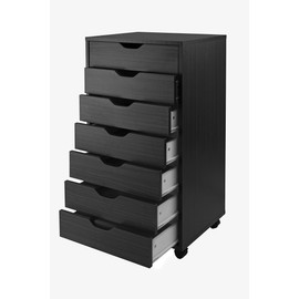 Winsome Halifax Cabinet/Cupboard, 7 drawer, Black