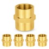 5-PACK GUOFIS Brass Pipe Fittings Coupling,1" NPT Female to 1"