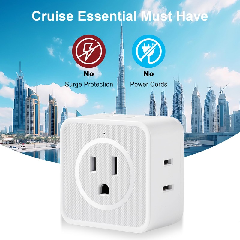 Multi Plug Outlet Extender, FiiMan 5 Outlet Splitter Wall Adapter,