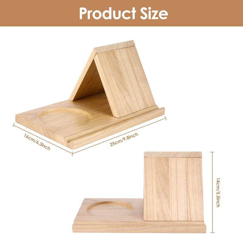 BTBHIHO Reading Book Shelf with Drink Holder, Small Reading Book