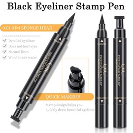 Eyeliner Stamp Wingliner,Black Eyeliner Stamp Pen,Long Lasting Liquid Eye Liners Waterproof Eyeliner for Perfect Wing Cat Eye Stamp Eyeliner, Black Eyeliner Pen Winged Eyeliner Pencil Easy to Use
