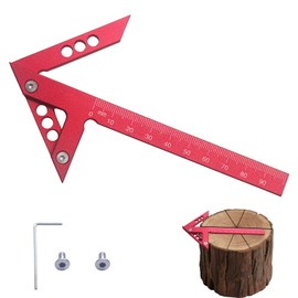 Centre Finder, Accurate Centring Angle with 90/45 Degree Angle, Aluminium Alloy Speed Marker, 105 mm Ruler, Versatile Centre Finder with 2 Screws for Woodworking Carpenter