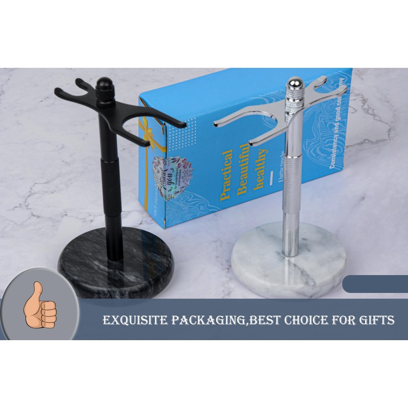 GMYIAK Razor and brush stand, razor holder with marble base