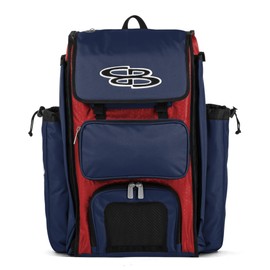 Boombah Catchers Superpack Bat Bag - BM-9024C23 Red/Navy - Holds 4 Bats - Backpack Version (no Wheels)