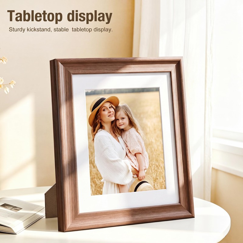 PEALSN 11x14 Picture Frame, Real Glass, Displays 8x10 Photo with
