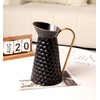 Elegant Black Metal Pitcher Vase, Farmhouse Galvanized Flower Vase, Rustic