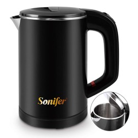 0.6 L Stainless Steel Camping Travel Kettle Wireless Kettle Plastic Shell Double Wall Design 800 W Tea Kettle Tea Kettle Avoid Burns Quiet Heating Energy Saving