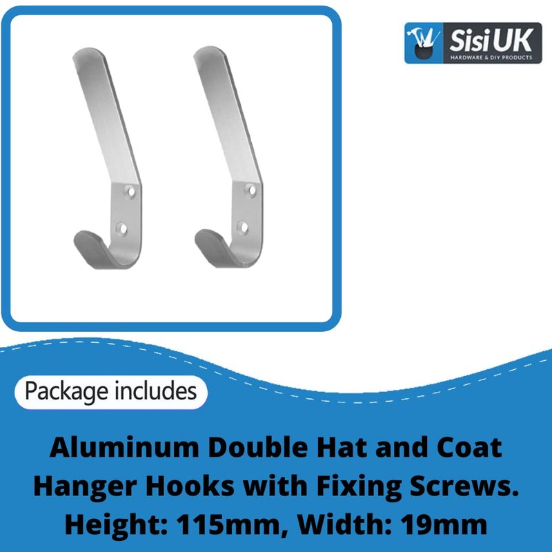 Aluminum Double Hat and Coat Hanger Hooks Coat Dress Robe