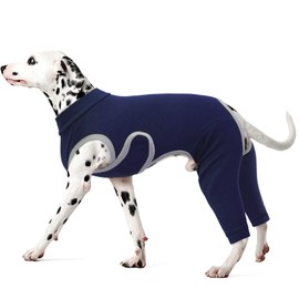 Kuoser Dog Surgery Recovery Suit, Professional Dog Surgical Suit for Back Legs, Soft Dogs Recovery Sleeve to Prevent Licking Biting Wounds, Dogs Onesie After Surgery Elbow Protector, Blue 3XL