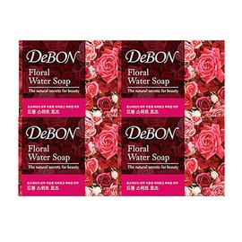 debon De Bon Sweet Rose Clean Fresh Lily Scented Soap 4 pcs / 드봉 스위트로즈 깨끗한 후레쉬릴리 향좋은비누 4개 4개