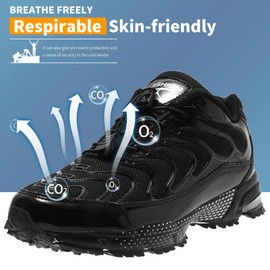 WETIKE Mesh Slip On Lightweight Running Sneakers, Classic Black 2, 5 Big Kid