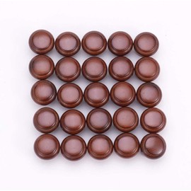 MroMax 25 Pcs 25mm Diameter Round Wooden Knobs Cabinet Furniture Kitchen Knobs Handles for Dresser Drawer Wardrobe Dark Red