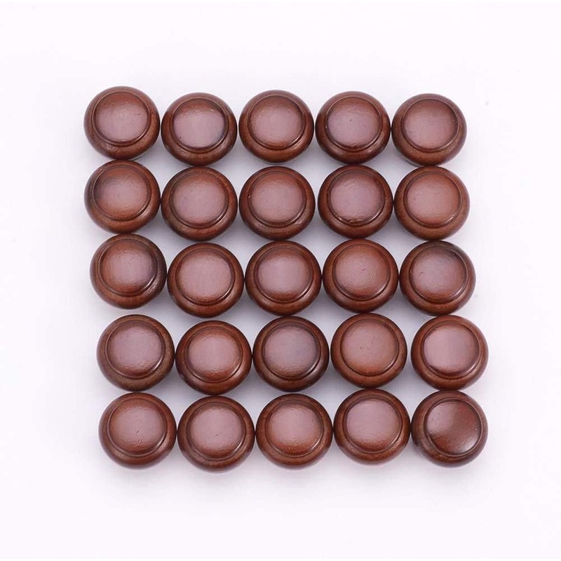MroMax 25 Pcs 25mm Diameter Round Wooden Knobs Cabinet Furniture