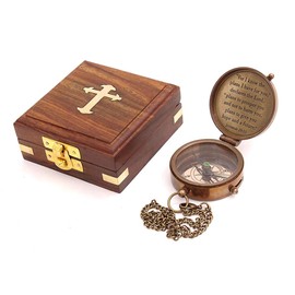 For I Know The Plans I Have For You, Jeremiah 29:11, Solid Brass Directional Engraved Compass, Baptism Gifts for Boys Girls, First Communion, Christian Gifts for Men, First Confirmation Gifts for Boys