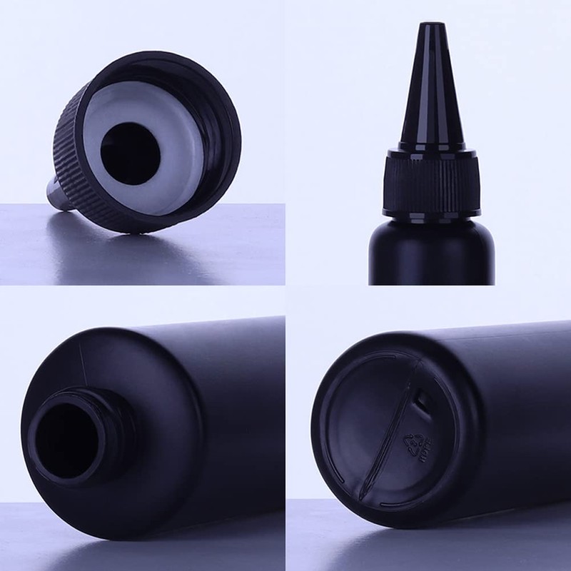 NANSHINE 10pcs 60ml(2oz) Black Plastic Squeeze Dispensing Bottles Glue Bottle
