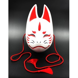 Foxes Face Made of Bunko Fox Mask White Fox Japanese Style Fox Face Fox Mask