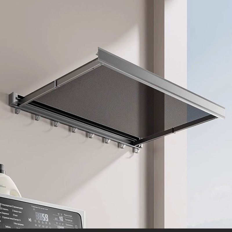 Balcony Clothes Drying Rack Wall Mounted with Mesh Surface Collapsible